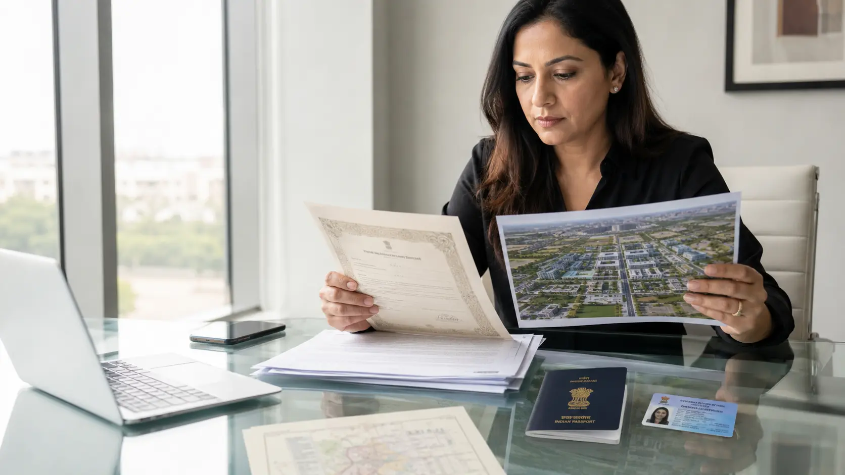 NRI reviewing Dholera plot purchase documents and FEMA rules