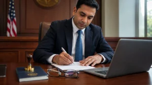 NRI signing a Power of Attorney to buy a Dholera plot from out of India